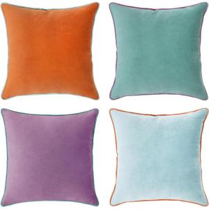 imageMONDAY MOOSE Decorative Throw Pillow Covers Cushion Cases Set of 4 Soft Velvet Modern DoubleSided Designs Mix and Match for Home Decor Pillow Inserts Not Included 16x16 inch OrangeGreenPurpleTeal