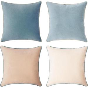 imageMONDAY MOOSE Decorative Throw Pillow Covers Cushion Cases Set of 4 Soft Velvet Modern DoubleSided Designs Mix and Match for Home Decor Pillow Inserts Not Included 16x16 inch OrangeGreenBeigeLight Blue