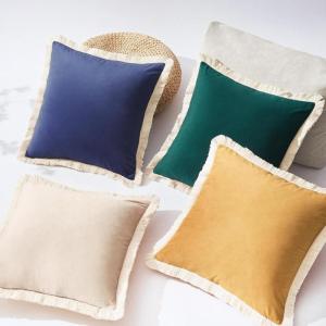 imageMONDAY MOOSE Decorative Throw Pillow Covers Set of 4 Soft Velvet Modern Fringe Tassel Designs Mix and Match for Home Decor Pillow Inserts Not Included 18x18 inch BeigeDusty PinkYellowTeal Green