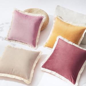 imageMONDAY MOOSE Decorative Throw Pillow Covers Set of 4 Soft Velvet Modern Fringe Tassel Designs Mix and Match for Home Decor Pillow Inserts Not Included 18x18 inch BeigeDusty PinkBeigeDusty Pink