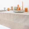 imageMONDAY MOOSE Gingham Checkered Farmhouse Rustic Ruffle Style Decoration Round Natural Stonewashed Cotton Tablecloth for Kitchen Dining Room Restaurant 60quot Round BeigeBeige