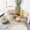 imageMONDAY MOOSE Gingham Checkered Farmhouse Rustic Ruffle Style Decoration Round Natural Stonewashed Cotton Tablecloth for Kitchen Dining Room Restaurant 60quot Round BeigeBlackWhite