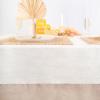 imageMONDAY MOOSE Gingham Checkered Farmhouse Rustic Ruffle Style Decoration Round Natural Stonewashed Cotton Tablecloth for Kitchen Dining Room Restaurant 60quot Round BeigeWhiteBeige
