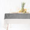 imageMONDAY MOOSE Gingham Checkered Farmhouse Rustic Ruffle Style Decoration Round Natural Stonewashed Cotton Tablecloth for Kitchen Dining Room Restaurant 60quot Round BeigeBlackWhite