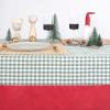 imageMONDAY MOOSE Gingham Checkered Farmhouse Rustic Ruffle Style Decoration Round Natural Stonewashed Cotton Tablecloth for Kitchen Dining Room Restaurant 60quot Round BeigeRedGreen