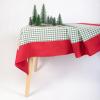 imageMONDAY MOOSE Gingham Checkered Farmhouse Rustic Ruffle Style Decoration Round Natural Stonewashed Cotton Tablecloth for Kitchen Dining Room Restaurant 60quot Round BeigeRedGreen