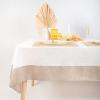 imageMONDAY MOOSE Gingham Checkered Farmhouse Rustic Ruffle Style Decoration Round Natural Stonewashed Cotton Tablecloth for Kitchen Dining Room Restaurant 60quot Round BeigeWhiteBeige