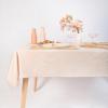 imageMONDAY MOOSE Gingham Checkered Farmhouse Rustic Ruffle Style Decoration Round Natural Stonewashed Cotton Tablecloth for Kitchen Dining Room Restaurant 60quot Round BeigeBeigeWhite Stripes