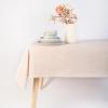 imageMONDAY MOOSE Gingham Checkered Farmhouse Rustic Ruffle Style Decoration Round Natural Stonewashed Cotton Tablecloth for Kitchen Dining Room Restaurant 60quot Round BeigeBeigeWhite Stripes