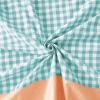 imageMONDAY MOOSE Gingham Checkered Farmhouse Rustic Ruffle Style Decoration Round Natural Stonewashed Cotton Tablecloth for Kitchen Dining Room Restaurant 60quot Round BeigeTealOrange