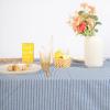imageMONDAY MOOSE Gingham Checkered Farmhouse Rustic Ruffle Style Decoration Round Natural Stonewashed Cotton Tablecloth for Kitchen Dining Room Restaurant 60quot Round BeigeBlueWhite Stripes