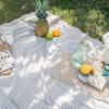 imageMONDAY MOOSE Gingham Checkered Farmhouse Rustic Ruffle Style Decoration Round Natural Stonewashed Cotton Tablecloth for Kitchen Dining Room Restaurant 60quot Round BeigeBeige