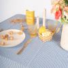 imageMONDAY MOOSE Gingham Checkered Farmhouse Rustic Ruffle Style Decoration Round Natural Stonewashed Cotton Tablecloth for Kitchen Dining Room Restaurant 60quot Round BeigeBlueWhite Stripes