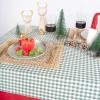 imageMONDAY MOOSE Gingham Checkered Farmhouse Rustic Ruffle Style Decoration Round Natural Stonewashed Cotton Tablecloth for Kitchen Dining Room Restaurant 60quot Round BeigeRedGreen