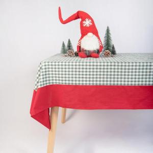 imageMONDAY MOOSE Gingham Checkered Farmhouse Rustic Ruffle Style Decoration Round Natural Stonewashed Cotton Tablecloth for Kitchen Dining Room Restaurant 60quot Round BeigeRedGreen