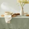 imageMONDAY MOOSE Gingham Checkered Farmhouse Rustic Ruffle Style Decoration Round Natural Stonewashed Cotton Tablecloth for Kitchen Dining Room Restaurant 60quot Round BeigeSage Green