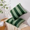 imageMONDAY MOOSE Decorative Throw Pillow Covers Cushion Cases Set of 2 Soft Velvet Striped Piping Edge Designs Pillow Inserts Not Included BlueLight Blue 18x18 inchGreenLight Green