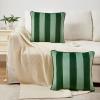 imageMONDAY MOOSE Decorative Throw Pillow Covers Cushion Cases Set of 2 Soft Velvet Striped Piping Edge Designs Pillow Inserts Not Included BlueLight Blue 18x18 inchGreenLight Green