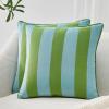 imageMONDAY MOOSE Decorative Throw Pillow Covers Cushion Cases Set of 2 Soft Velvet Striped Piping Edge Designs Pillow Inserts Not Included BlueLight Blue 18x18 inchLight GreenLight Blue