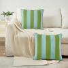 imageMONDAY MOOSE Decorative Throw Pillow Covers Cushion Cases Set of 2 Soft Velvet Striped Piping Edge Designs Pillow Inserts Not Included BlueLight Blue 18x18 inchLight GreenLight Blue