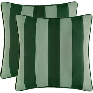 imageMONDAY MOOSE Decorative Throw Pillow Covers Cushion Cases Set of 2 Soft Velvet Striped Piping Edge Designs Pillow Inserts Not Included BlueLight Blue 18x18 inchGreenLight Green