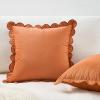 imageMONDAY MOOSE Decorative Throw Pillow Covers Cushion Cases Set of 2 Soft Velvet Scalloped Round Edge Designs Mix and Match for Home Decor Pillow Inserts Not Included Light Green 18x18 inchCoral