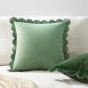 imageMONDAY MOOSE Decorative Throw Pillow Covers Cushion Cases Set of 2 Soft Velvet Scalloped Round Edge Designs Mix and Match for Home Decor Pillow Inserts Not Included Light Green 18x18 inchGreenLight Green