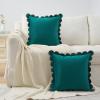 imageMONDAY MOOSE Decorative Throw Pillow Covers Cushion Cases Set of 2 Soft Velvet Scalloped Round Edge Designs Mix and Match for Home Decor Pillow Inserts Not Included Light Green 18x18 inchDark Teal