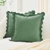 imageMONDAY MOOSE Decorative Throw Pillow Covers Cushion Cases Set of 2 Soft Velvet Scalloped Round Edge Designs Mix and Match for Home Decor Pillow Inserts Not Included Light Green 18x18 inchLight Green
