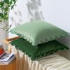 imageMONDAY MOOSE Decorative Throw Pillow Covers Cushion Cases Set of 2 Soft Velvet Scalloped Round Edge Designs Mix and Match for Home Decor Pillow Inserts Not Included Light Green 18x18 inchGreenLight Green