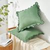 imageMONDAY MOOSE Decorative Throw Pillow Covers Cushion Cases Set of 2 Soft Velvet Scalloped Round Edge Designs Mix and Match for Home Decor Pillow Inserts Not Included Light Green 18x18 inchLight Green