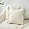 imageMONDAY MOOSE Decorative Throw Pillow Covers Cushion Cases Set of 2 Soft Velvet Scalloped Round Edge Designs Mix and Match for Home Decor Pillow Inserts Not Included Light Green 18x18 inchWhiteLight Blue