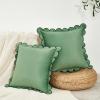 imageMONDAY MOOSE Decorative Throw Pillow Covers Cushion Cases Set of 2 Soft Velvet Scalloped Round Edge Designs Mix and Match for Home Decor Pillow Inserts Not Included Light Green 18x18 inchLight Green