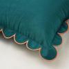 imageMONDAY MOOSE Decorative Throw Pillow Covers Cushion Cases Set of 2 Soft Velvet Scalloped Round Edge Designs Mix and Match for Home Decor Pillow Inserts Not Included Light Green 18x18 inchDark Teal