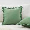imageMONDAY MOOSE Decorative Throw Pillow Covers Cushion Cases Set of 2 Soft Velvet Scalloped Round Edge Designs Mix and Match for Home Decor Pillow Inserts Not Included Light Green 18x18 inchLight Green