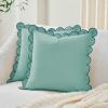 imageMONDAY MOOSE Decorative Throw Pillow Covers Cushion Cases Set of 2 Soft Velvet Scalloped Round Edge Designs Mix and Match for Home Decor Pillow Inserts Not Included Light Green 18x18 inchLight Blue
