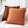 imageMONDAY MOOSE Decorative Throw Pillow Covers Cushion Cases Set of 2 Soft Velvet Scalloped Round Edge Designs Mix and Match for Home Decor Pillow Inserts Not Included Light Green 18x18 inchRustCoral
