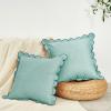 imageMONDAY MOOSE Decorative Throw Pillow Covers Cushion Cases Set of 2 Soft Velvet Scalloped Round Edge Designs Mix and Match for Home Decor Pillow Inserts Not Included Light Green 18x18 inchLight Blue