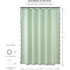 imageMONDAY MOOSE Scalloped Waffle Weave Shower Curtain with Rustproof Metal Grommet Holes for Bathroom Machine Washable Hooks Included 72x72 inch Dark BlueSky BlueDark GreenLight Sage