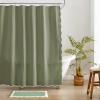 imageMONDAY MOOSE Scalloped Waffle Weave Shower Curtain with Rustproof Metal Grommet Holes for Bathroom Machine Washable Hooks Included 72x72 inch Dark BlueSky BlueWhiteSage