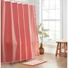 imageMONDAY MOOSE Scalloped Waffle Weave Shower Curtain with Rustproof Metal Grommet Holes for Bathroom Machine Washable Hooks Included 72x72 inch Dark BlueSky BlueLight CoralCoral