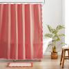 imageMONDAY MOOSE Scalloped Waffle Weave Shower Curtain with Rustproof Metal Grommet Holes for Bathroom Machine Washable Hooks Included 72x72 inch Dark BlueSky BlueLight CoralCoral