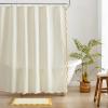 imageMONDAY MOOSE Scalloped Waffle Weave Shower Curtain with Rustproof Metal Grommet Holes for Bathroom Machine Washable Hooks Included 72x72 inch Dark BlueSky BlueYellowCream