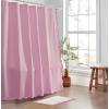 imageMONDAY MOOSE Scalloped Waffle Weave Shower Curtain with Rustproof Metal Grommet Holes for Bathroom Machine Washable Hooks Included 72x72 inch Dark BlueSky BlueHot PinkLight Pink