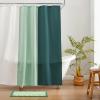 imageMONDAY MOOSE Scalloped Waffle Weave Shower Curtain with Rustproof Metal Grommet Holes for Bathroom Machine Washable Hooks Included 72x72 inch Dark BlueSky BlueCreamDark Teal