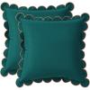 imageMONDAY MOOSE Decorative Throw Pillow Covers Cushion Cases Set of 2 Soft Velvet Scalloped Round Edge Designs Mix and Match for Home Decor Pillow Inserts Not Included Light Green 18x18 inchDark Teal