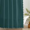 imageMONDAY MOOSE Scalloped Waffle Weave Shower Curtain with Rustproof Metal Grommet Holes for Bathroom Machine Washable Hooks Included 72x72 inch Dark BlueSky BlueLight SageDark Teal