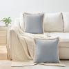 imageMONDAY MOOSE Decorative Throw Pillow Covers Cushion Cases Set of 2 Soft Velvet Modern Fringe Tassel Designs Mix and Match for Home Decor Pillow Inserts Not Included Powder Blue 18x18 inchPowder Blue
