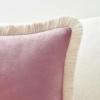 imageMONDAY MOOSE Decorative Throw Pillow Covers Cushion Cases Set of 2 Soft Velvet Modern Fringe Tassel Designs Mix and Match for Home Decor Pillow Inserts Not Included Beige 16x16 inchDusty Pink