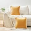 imageMONDAY MOOSE Decorative Throw Pillow Covers Cushion Cases Set of 2 Soft Velvet Modern Fringe Tassel Designs Mix and Match for Home Decor Pillow Inserts Not Included Beige 16x16 inchYellow